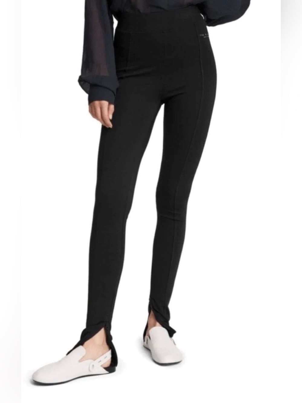 rag & bone Sunday Black High Rise Skinny Ponte Leggings Ankle Zip Small